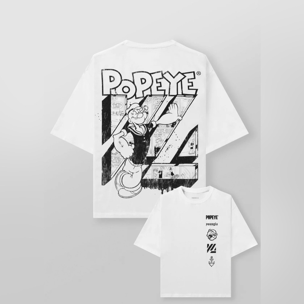 YoungLA Popeye Tees-white